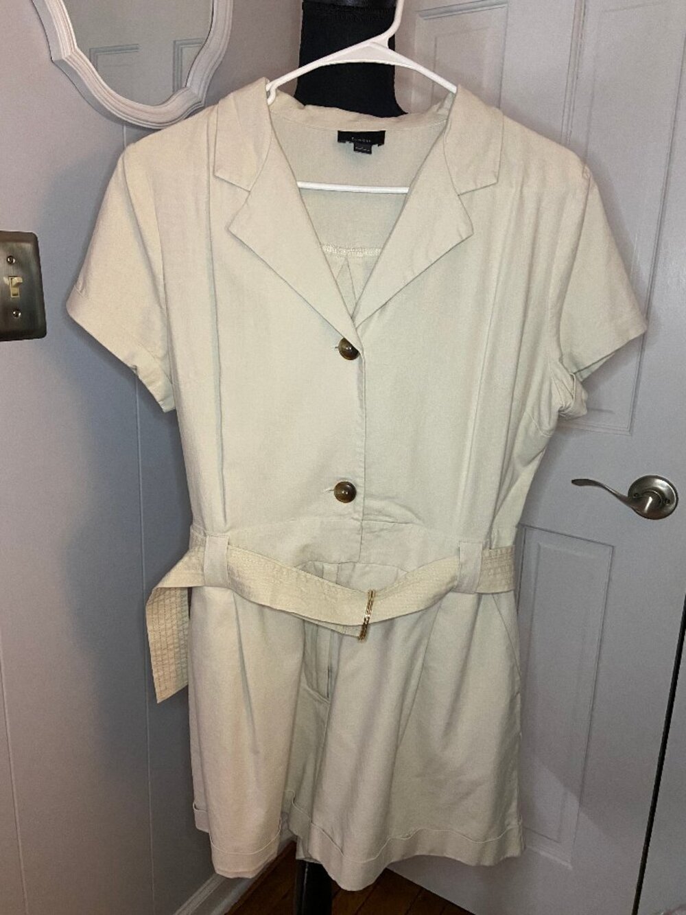 Lumiere Belted Romper Ivory Size L